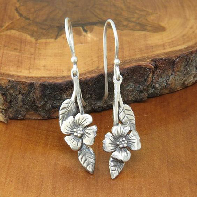Vintage Silver Rose Ear Studs Jula Jewelry