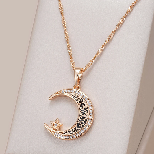 Elegant and Radiant Moon Necklace Jula Jewelry