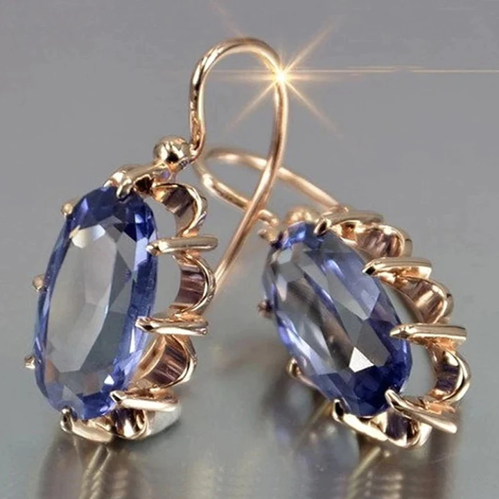 Vintage Blue Zircon Earrings Jula Jewelry