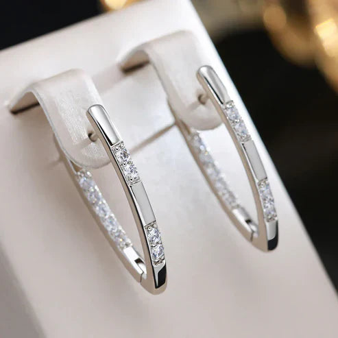 Elegant Gold Zirconia Earrings Jula Jewelry