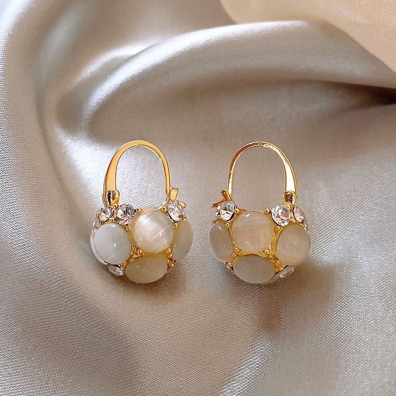 Gold crystal pearl earrings Jula Jewelry