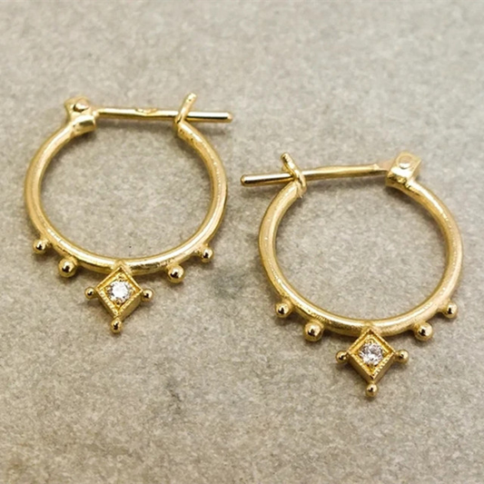 Golden Vintage Crystal Earrings Jula Jewelry