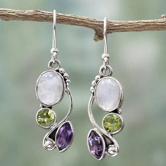 Vintage Colored Crystal Earrings Jula Jewelry