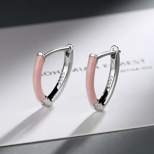 Elegant pink earrings with a silver finish Jula Jewelry