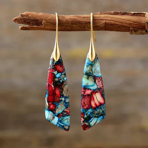 Vintage earrings adorned with vibrant gemstones Jula Jewelry