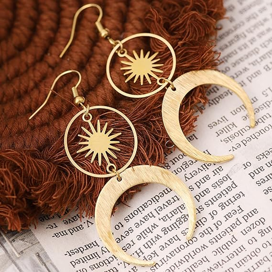 Vintage Gold Crescent Moon Earrings Jula Jewelry