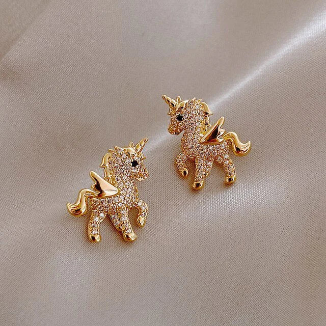 Golden Unicorn Sparkle Earrings Jula Jewelry