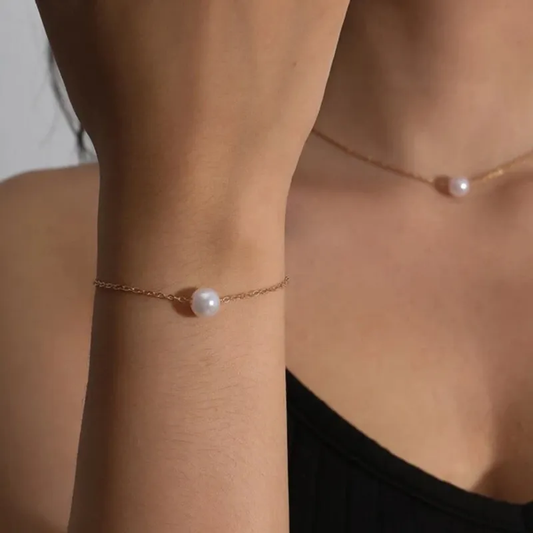 Golden Pearl Bangle Jula Jewelry