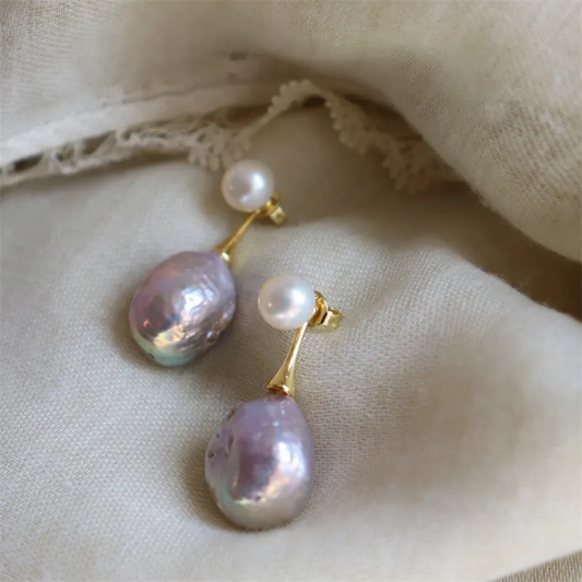 Elegant Lavender Pearl Earrings Jula Jewelry