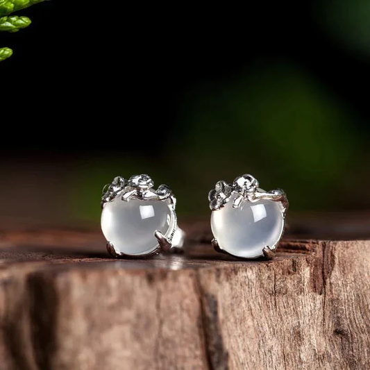 Vintage Lunar Crystal Sphere Earrings Jula Jewelry