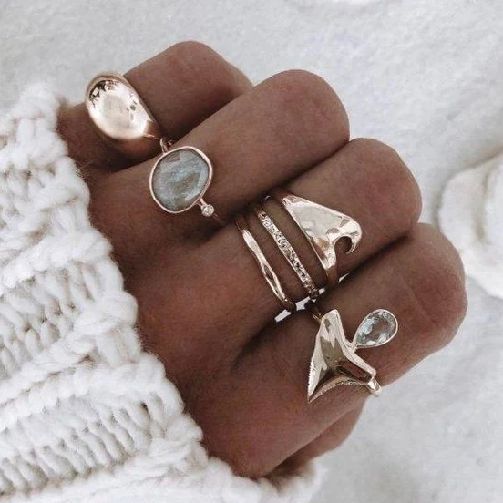Pack of Antique Silver Rings Jula Jewelry