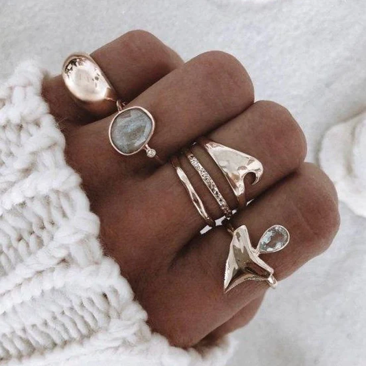 Pack of Antique Silver Rings Jula Jewelry