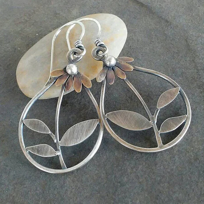 Vintage Floral Silver Ear Jewelry Jula Jewelry