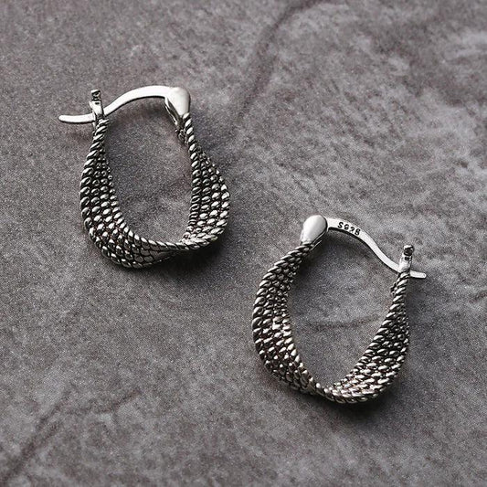 Vintage Silver Woven Earrings Jula Jewelry