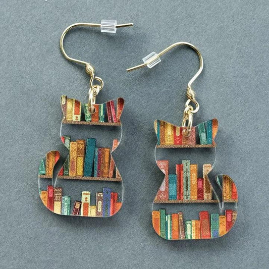 Vintage Colorful Feline Earrings Jula Jewelry