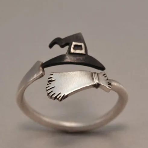 Adjustable Silver Wizard Hat Ring Jula Jewelry