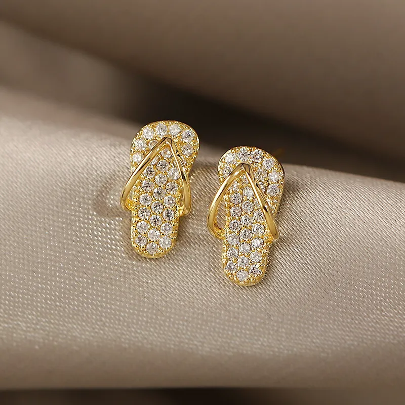 Gold Glitter Sandal Earrings Jula Jewelry