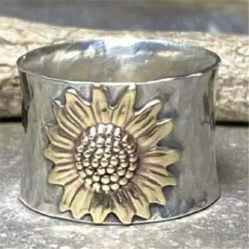 Vintage Golden Sunflower Band Jula Jewelry
