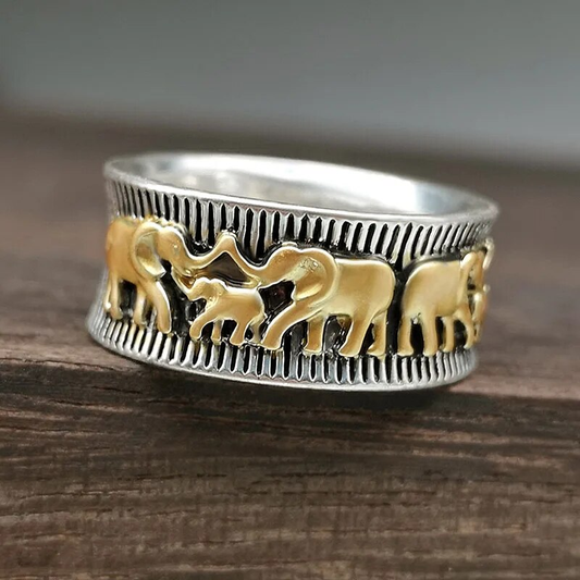 Vintage Golden Elephant Band Jula Jewelry