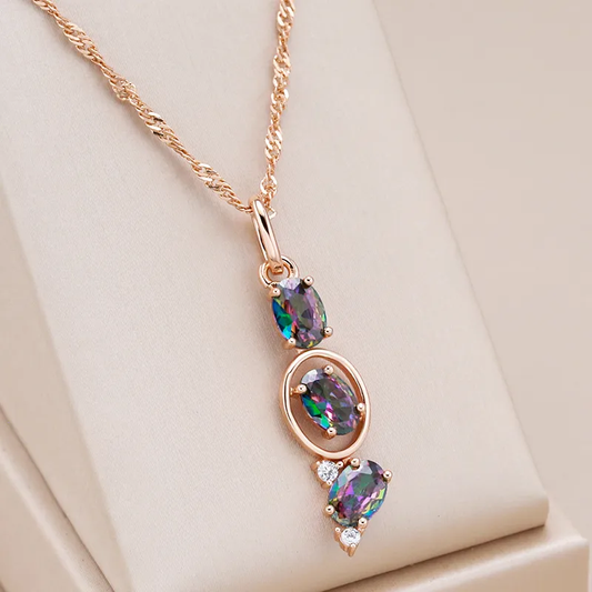 Elegant multicolored pendant necklace Jula Jewelry