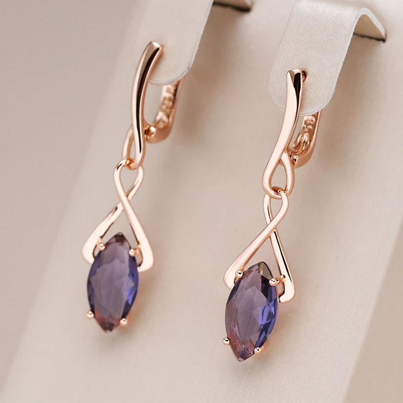 Elegant earrings with amethyst crystal Jula Jewelry