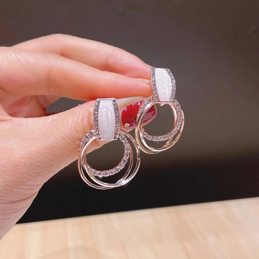 Elegant shiny white earrings Jula Jewelry