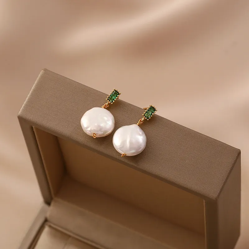 Elegant Green Gemstone Bead Earrings Jula Jewelry