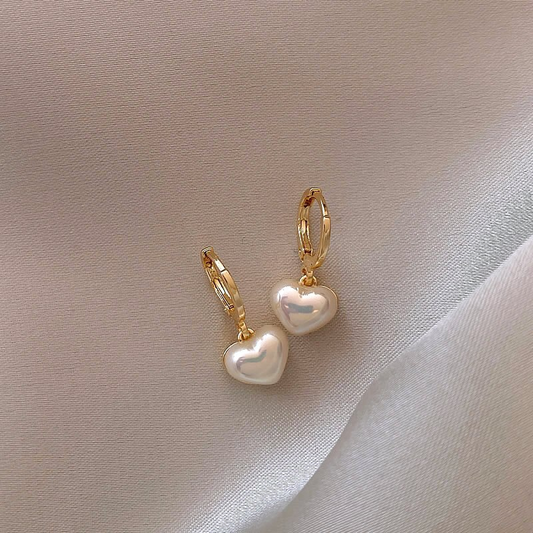 Elegant Heart of Pearl Earrings Jula Jewelry