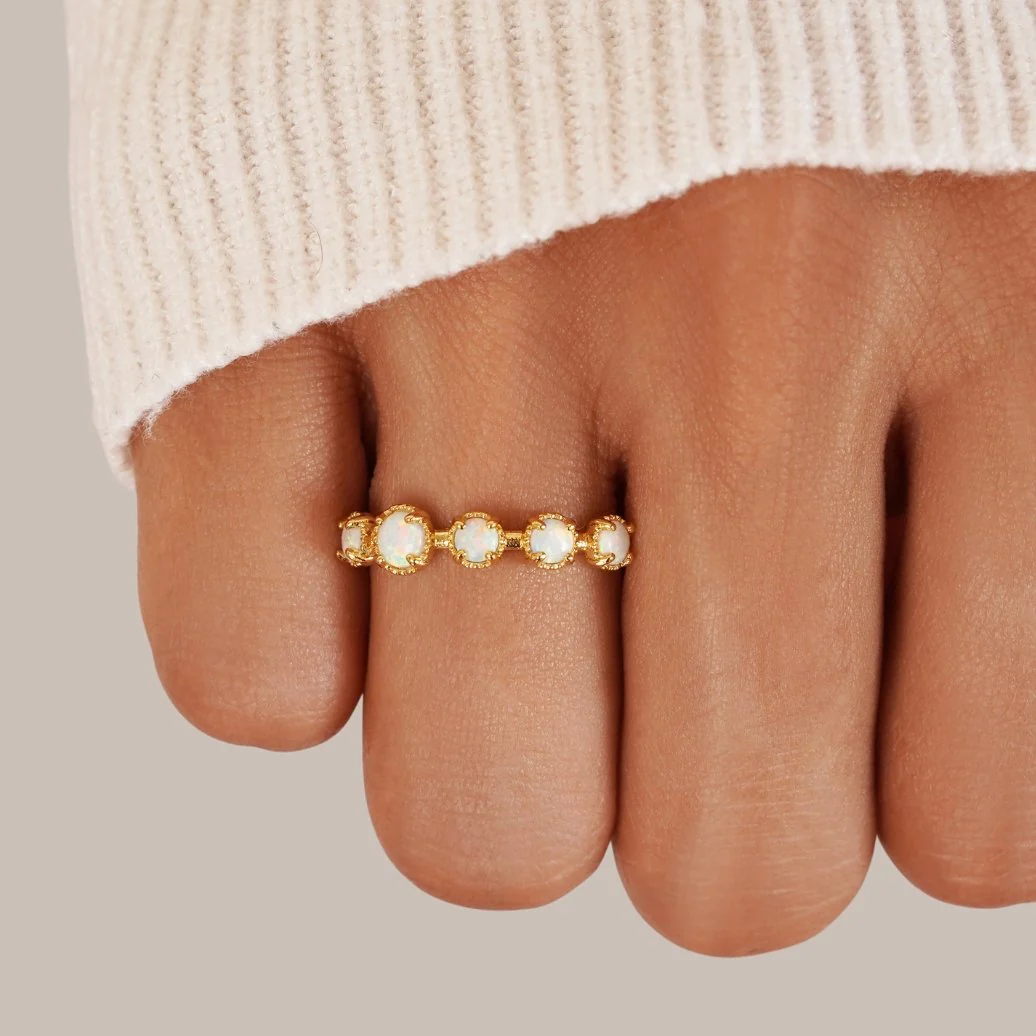 Elegant ring featuring a white opal Jula Jewelry