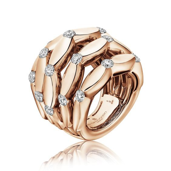 Gold Ring with Layered Zirconium Dioxide Jula Jewelry