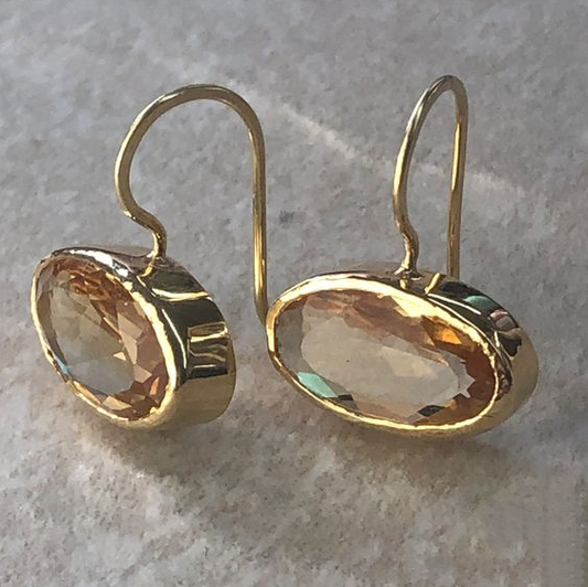 Vintage Gold Crystal Earrings Jula Jewelry