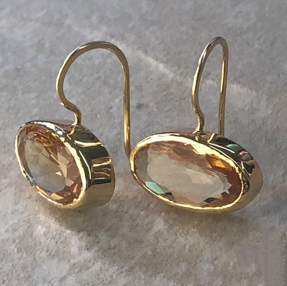 Vintage Gold Crystal Earrings Jula Jewelry