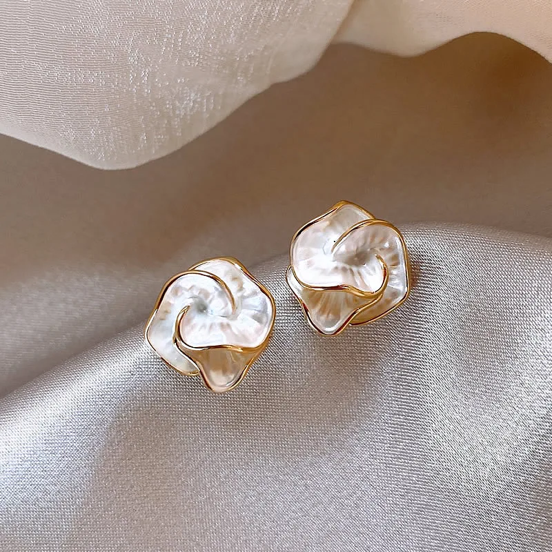 Elegant earrings crafted from white enamel Jula Jewelry