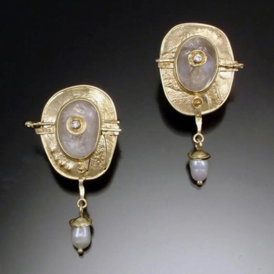 Boho Pearl Earrings in Gold Jula Jewelry