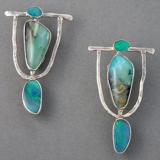 Boho Silver Turquoise Earrings Jula Jewelry