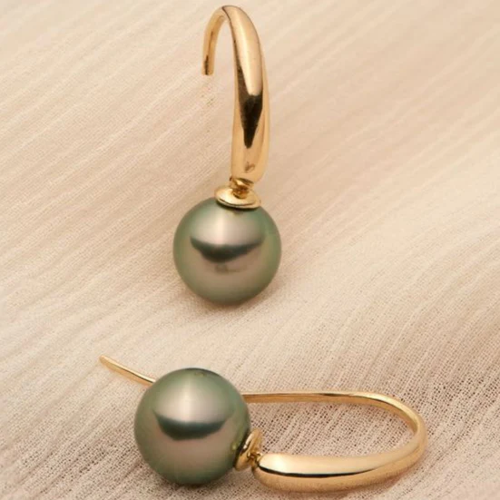 Elegant Olive Pearl Drops Jula Jewelry