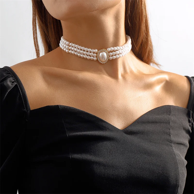 Elegant Trio Pearl Necklace Jula Jewelry