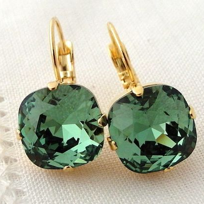 Green Cubic Zirconia Earrings Jula Jewelry
