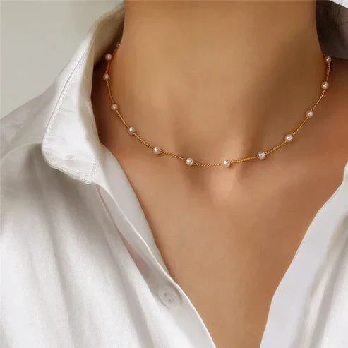 Elegant Petite Pearl Necklace Jula Jewelry