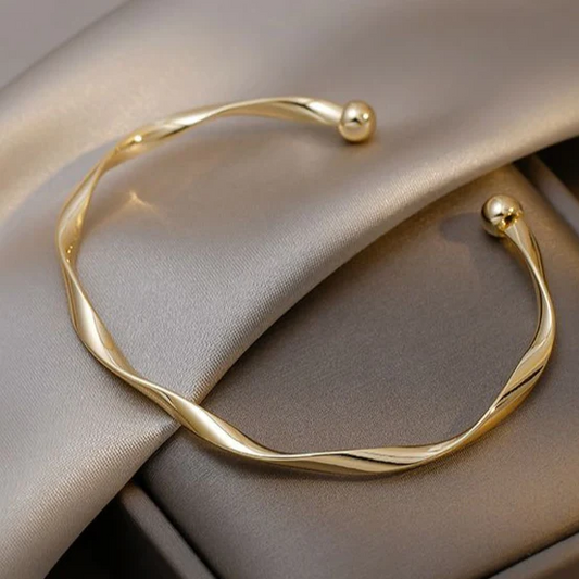 Elegant Gold Open Bangle Bracelet Jula Jewelry