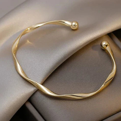 Elegant Gold Open Bangle Bracelet Jula Jewelry
