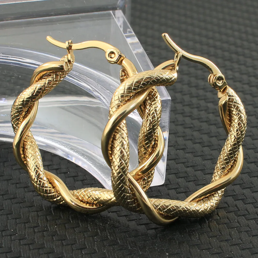 Golden Twisted Earrings Jula Jewelry