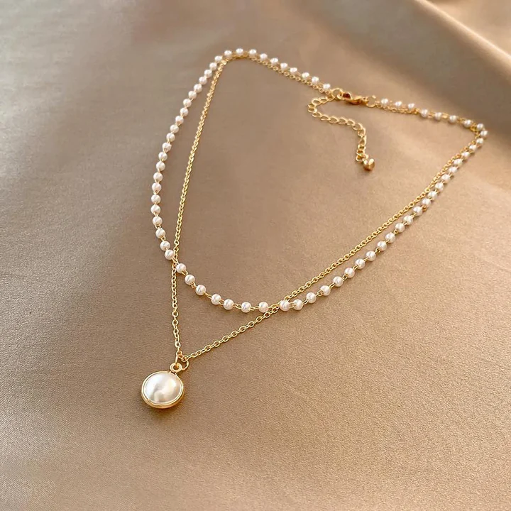 Elegant Gold Necklace with Pearls Jula Jewelry