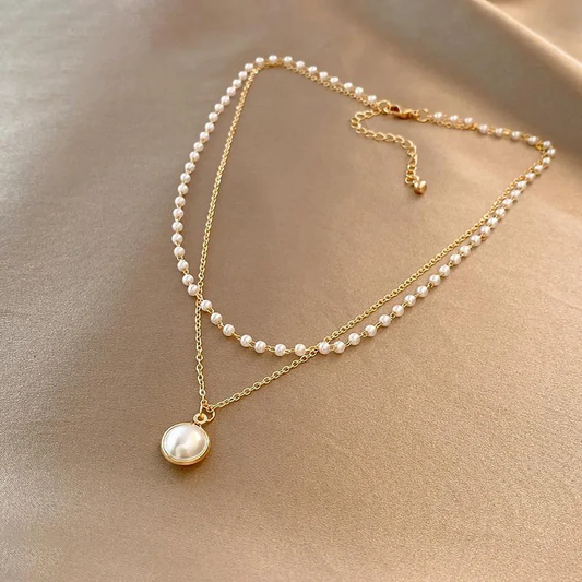 Elegant Gold Necklace with Pearls Jula Jewelry