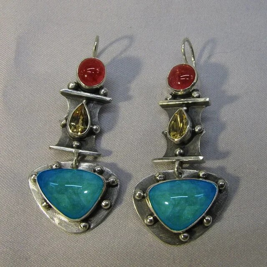 Vintage turquoise silver earrings Jula Jewelry