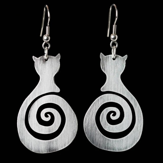 Vintage Twisted Cat Earrings Jula Jewelry