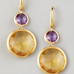 Vintage Orange Circular Crystal Glass Earrings Jula Jewelry