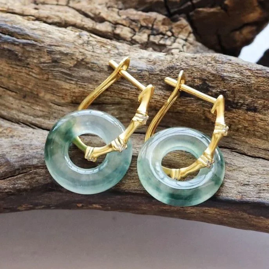 Vintage Turquoise Gemstone Hoop Earrings Jula Jewelry