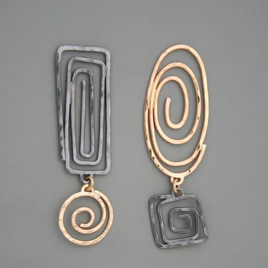 Vintage Swirl Earrings in Gold and Silver Jula Jewelry