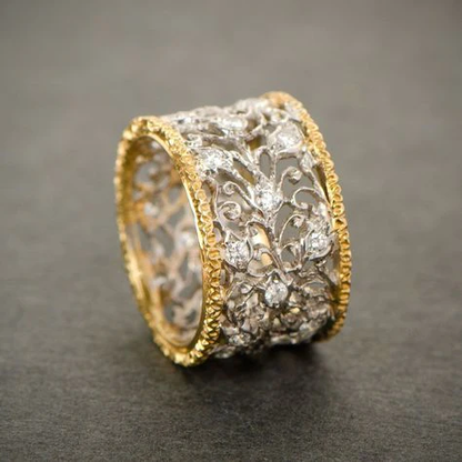 Ornate Band Ring in Silver and Gold Jula Jewelry